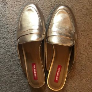 Union bay rose gold mules